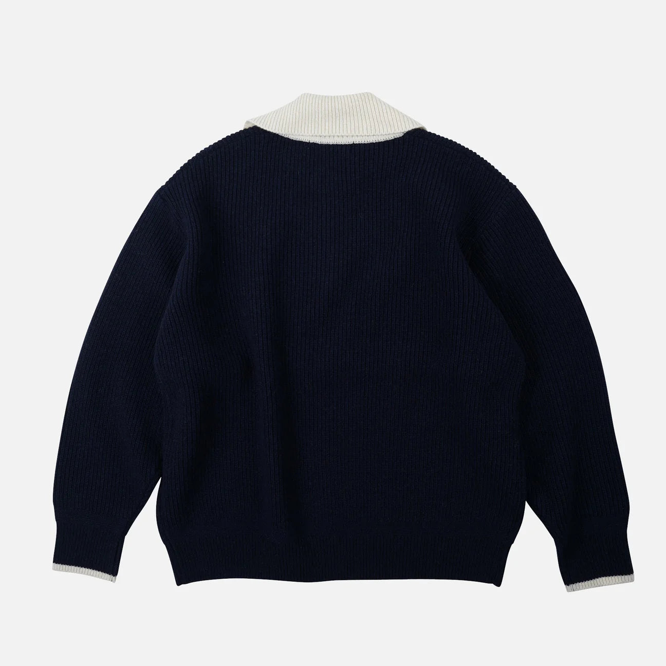 FRIZMWORKS Contrast Collar Half Zip Knit Navy