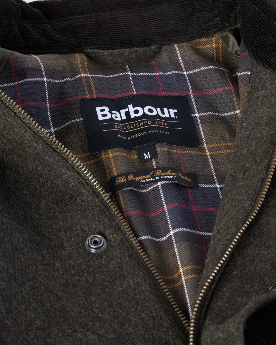 BARBOUR Modified Bedale Wool Jacket Olive
