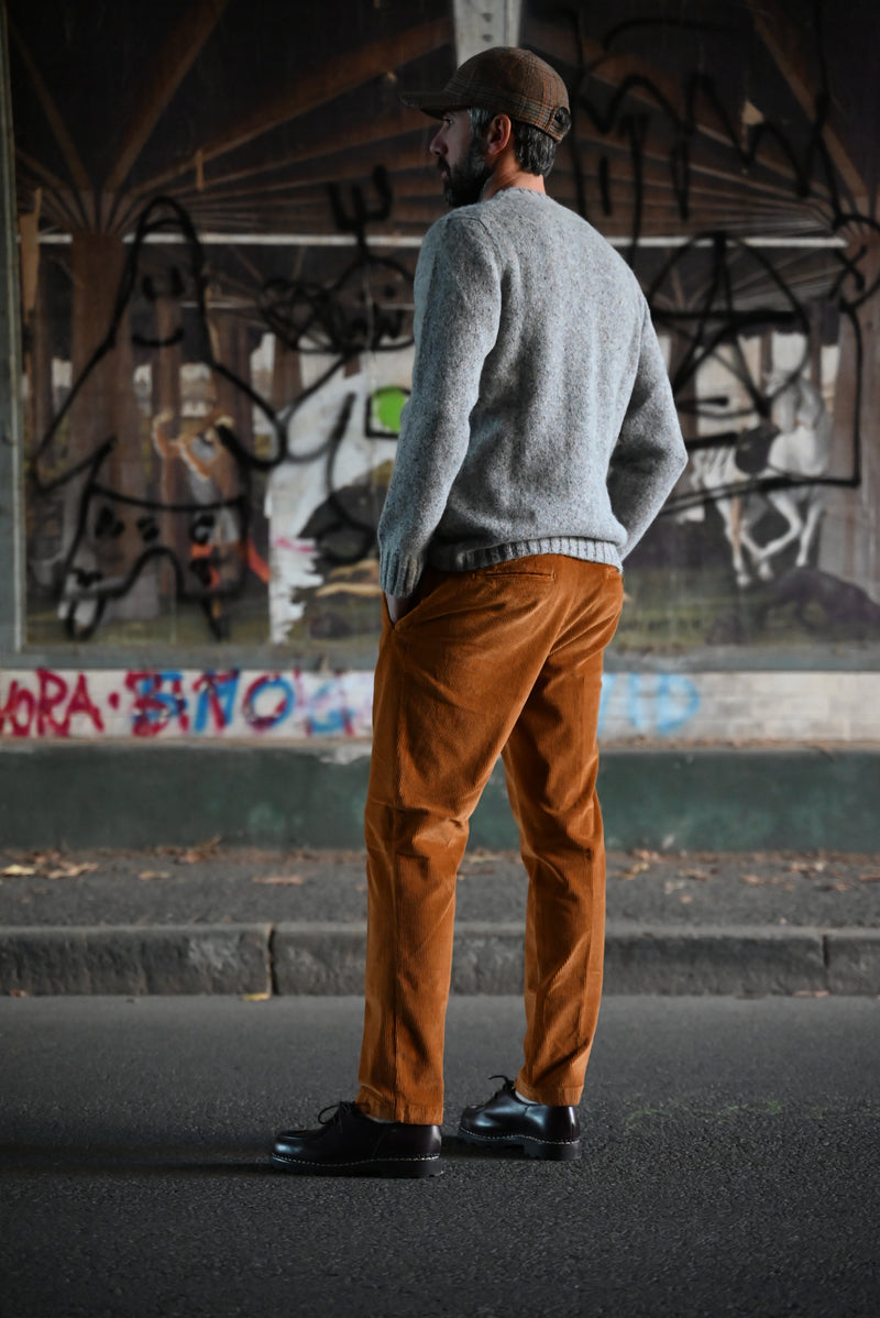 FRESH Corduroy Pleated Chino Pants In Biscuit