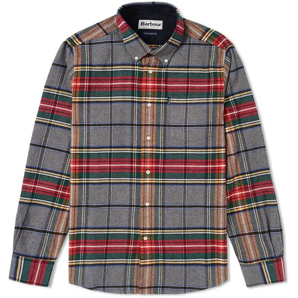 BARBOUR Castlebay Tailored Check Shirt Grey Marl