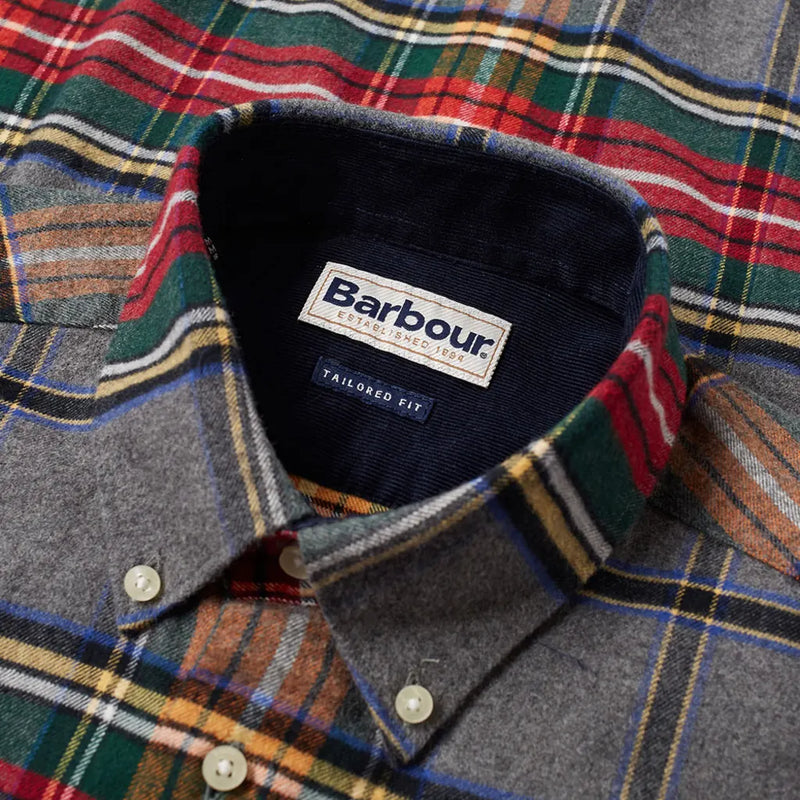 BARBOUR Castlebay Tailored Check Shirt Grey Marl