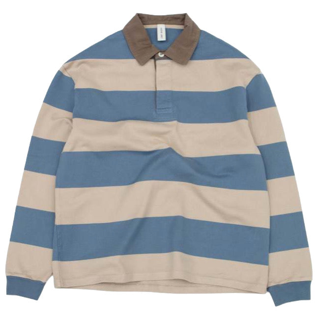 ANOTHER ASPECT Another Rugby Polo 1.0 Blue Sand Stripe