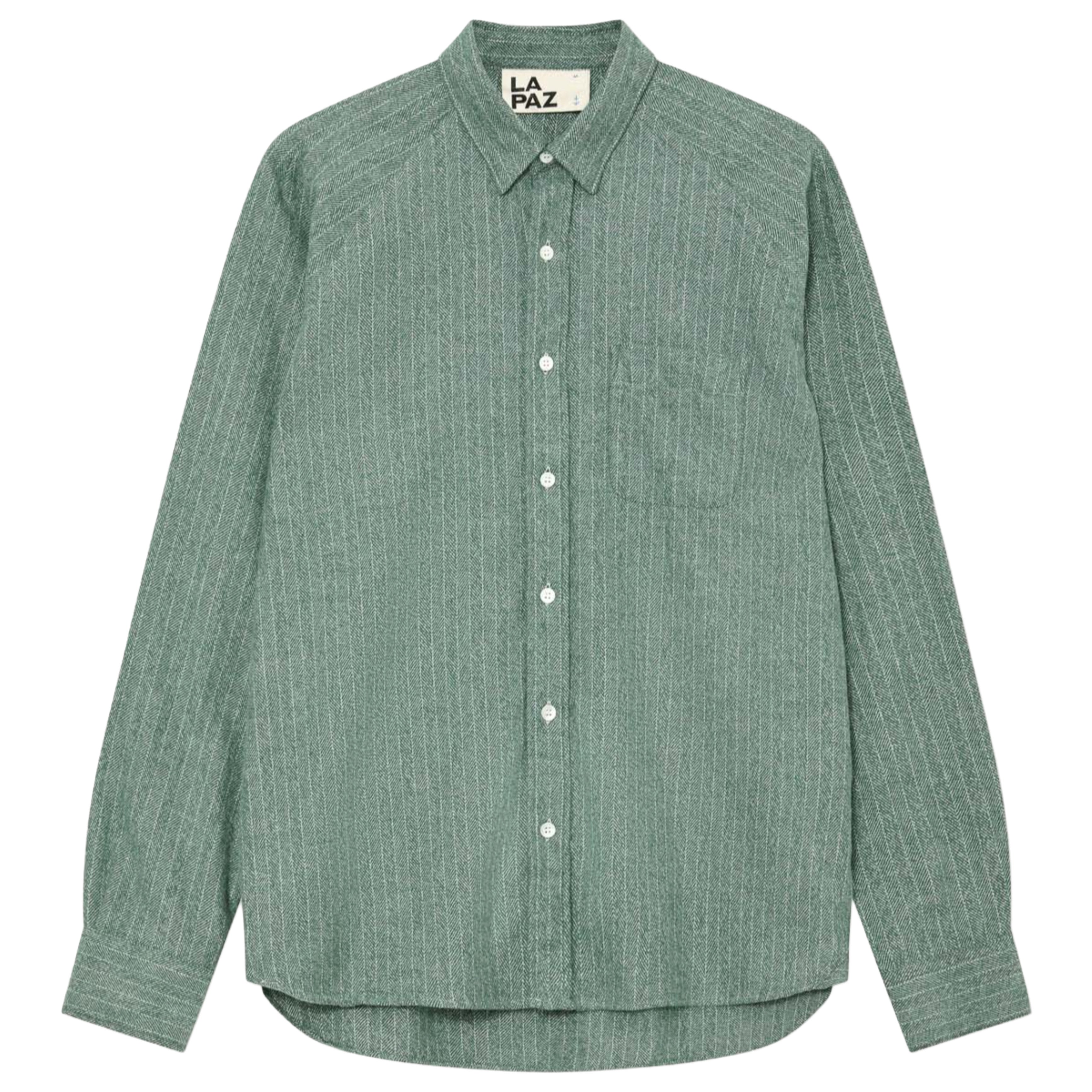 LA PAZ Mirra Shirt Green Herrigbone