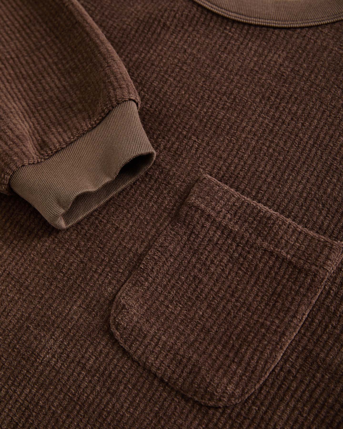 LA PAZ Duarte Ribbed Brown Long Sleeve Tee