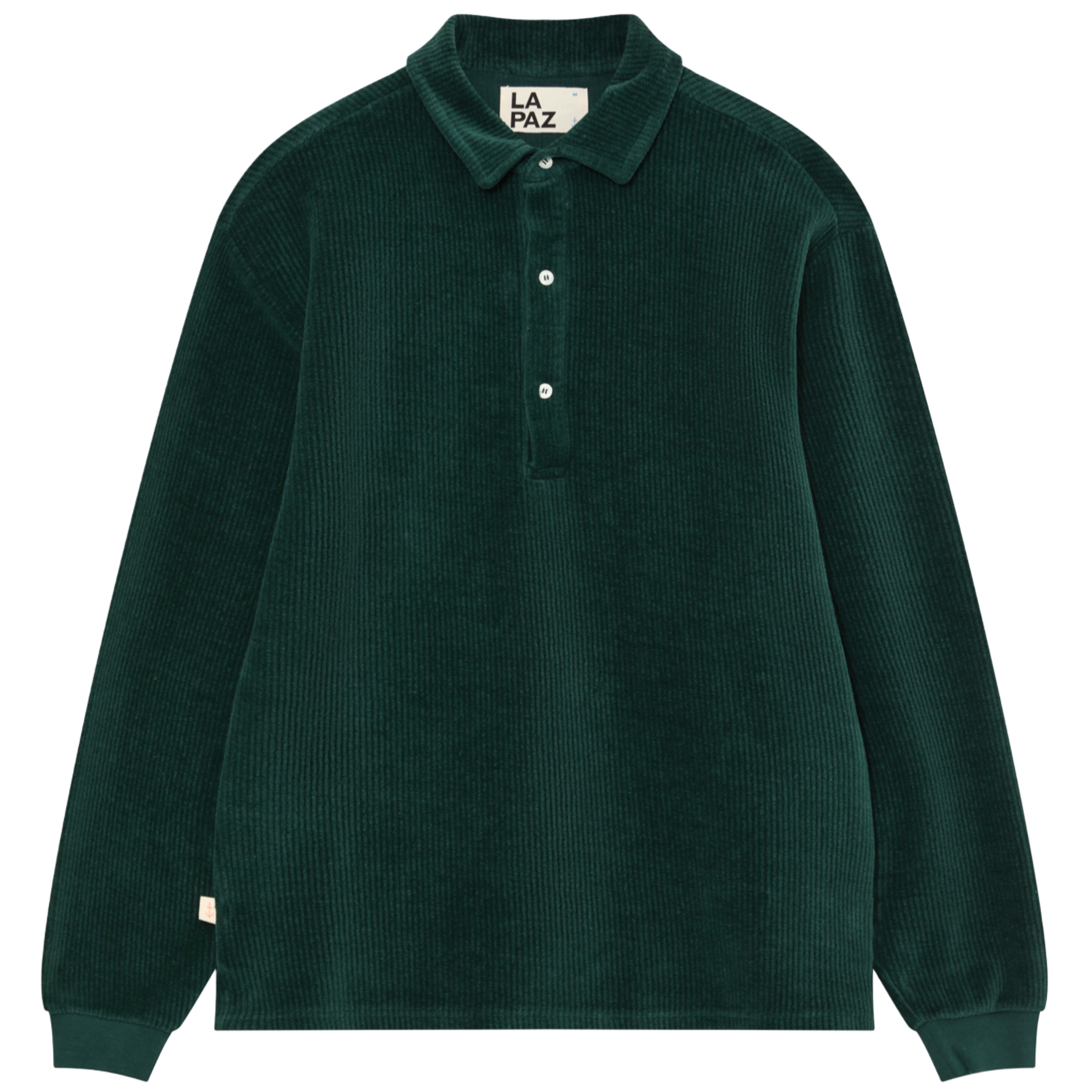 LA PAZ Mequita Ribbed Long Sleeve Polo Dark Green