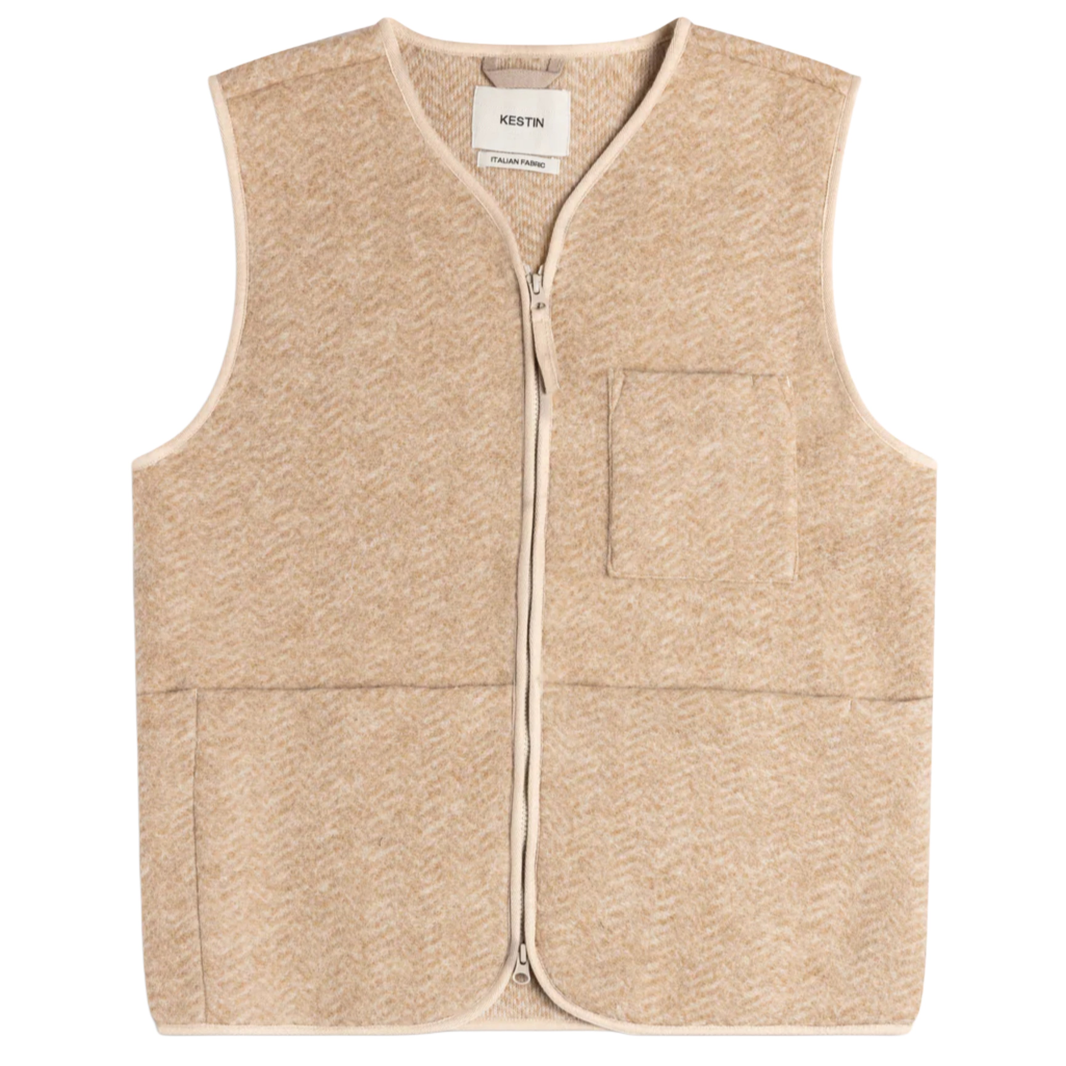 KESTIN Bute Vest in Oat Wool Herringbone