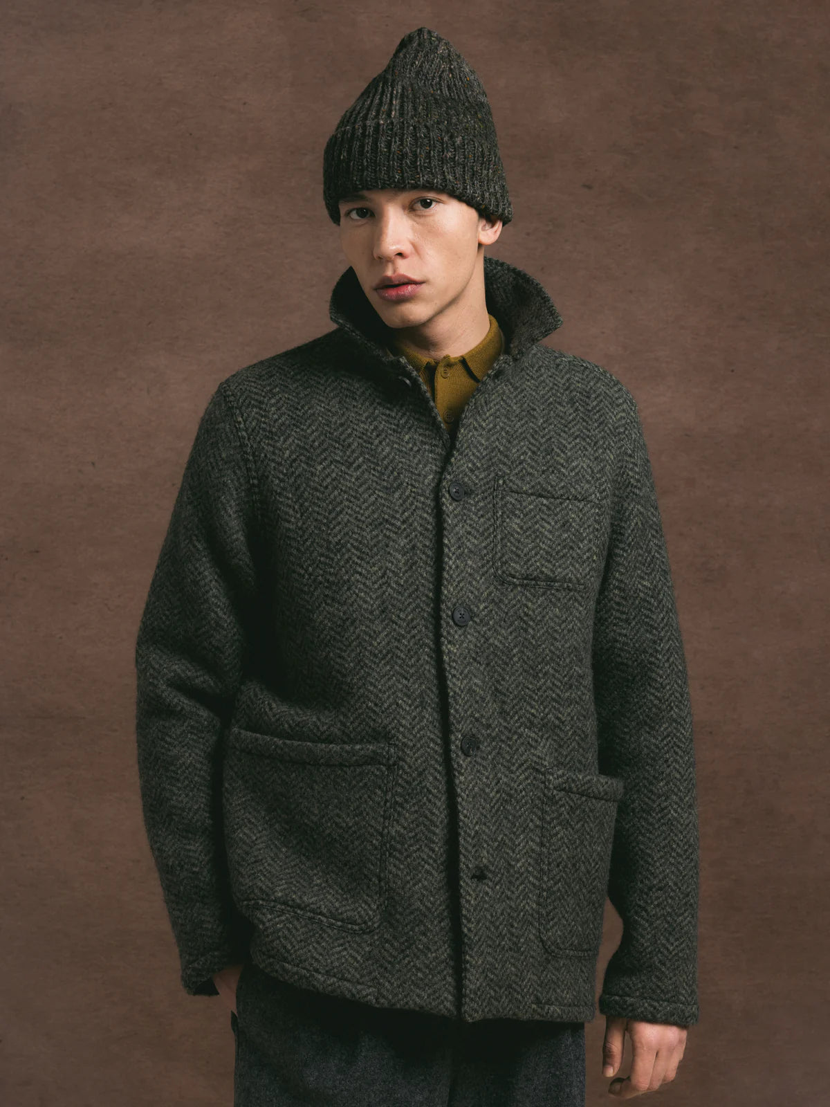 KESTIN Ormiston Jacket in Moss Wool Herringbone