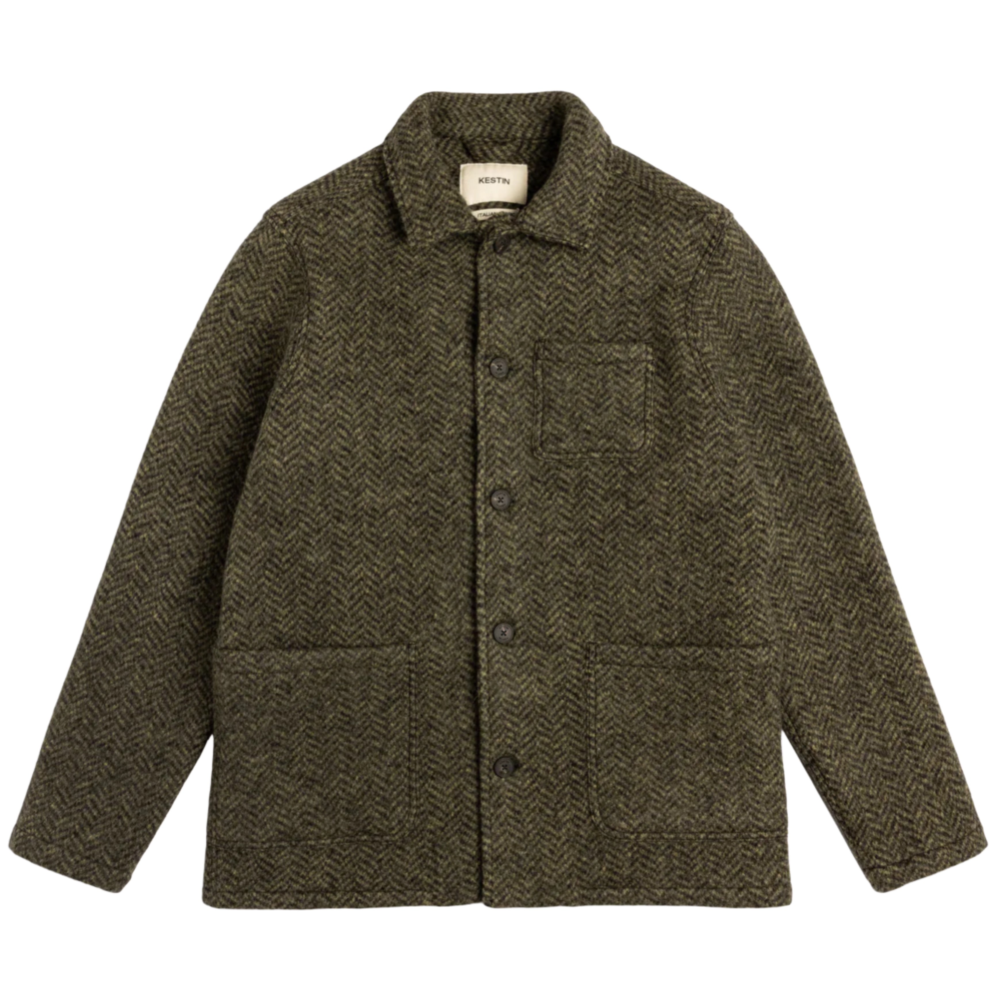 KESTIN Ormiston Jacket in Moss Wool Herringbone