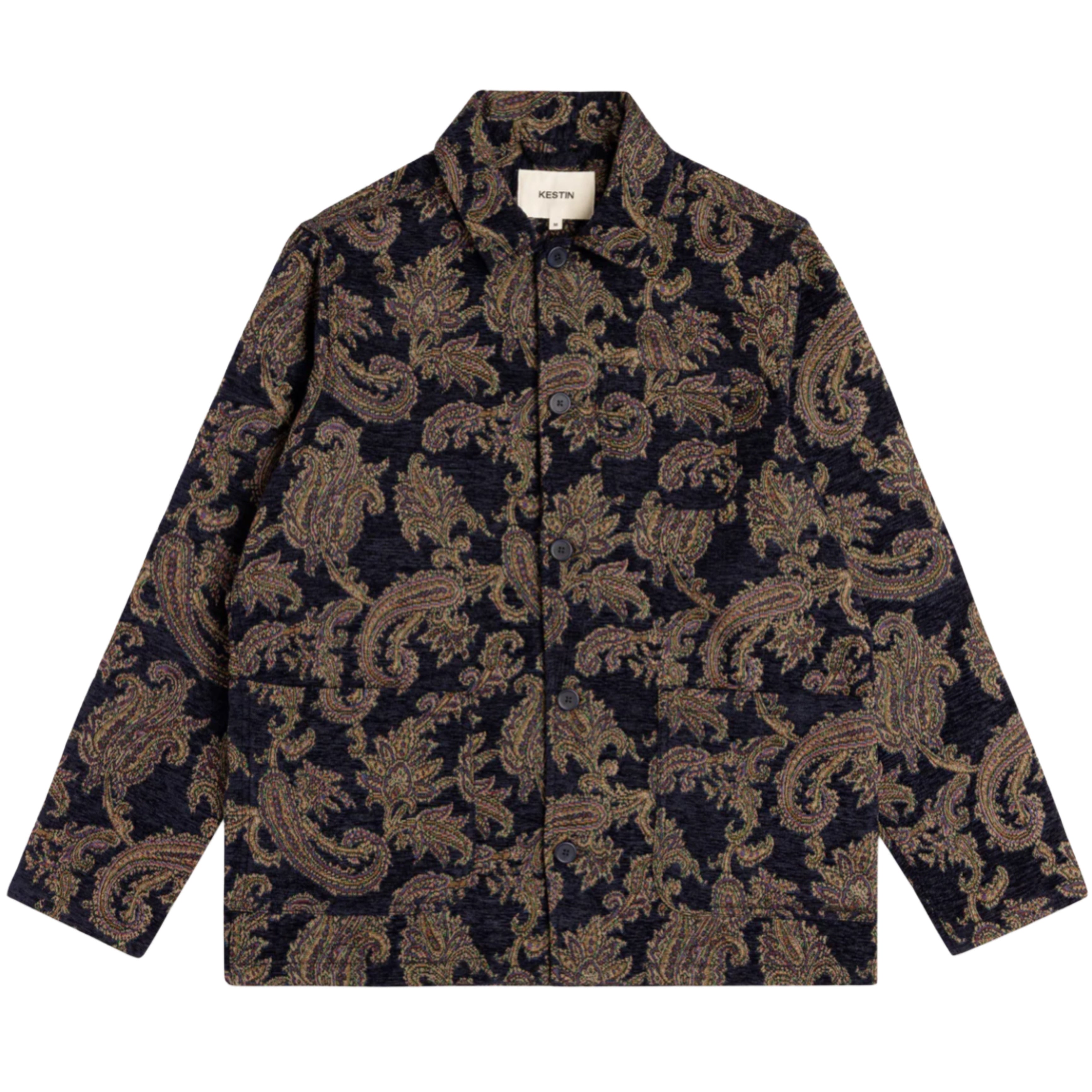 KESTIN Ormiston Jacket in Navy Paisley Jacquard