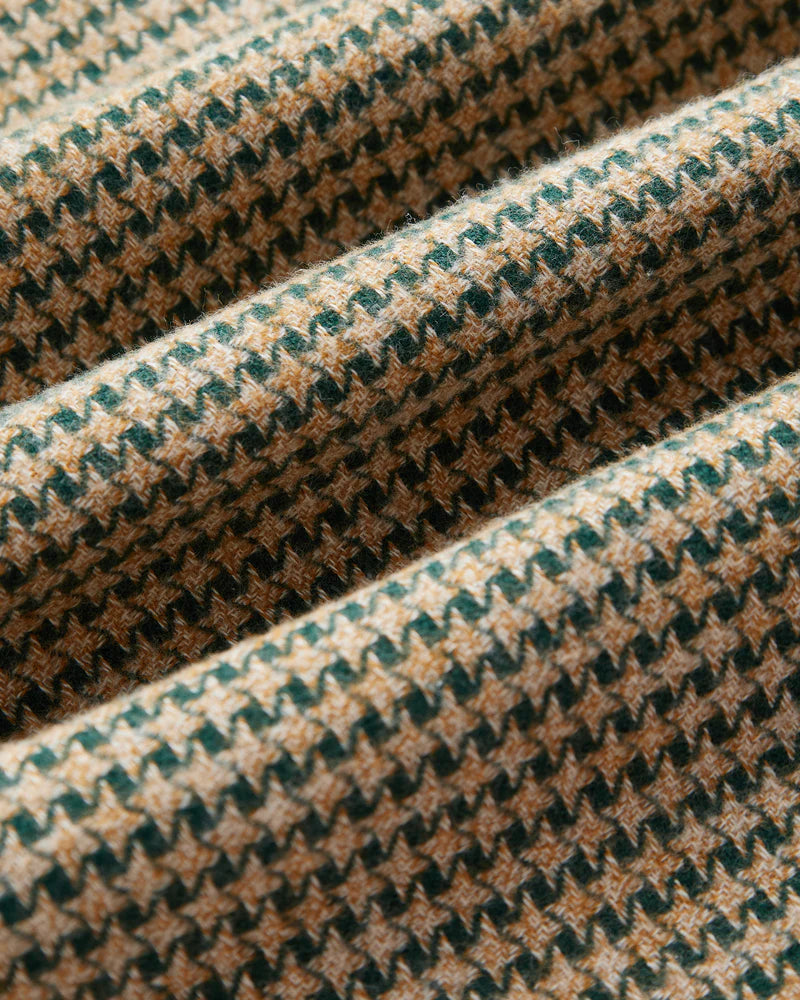 PORTUGUESE FLANNEL Abstract Pied Poule Green Shirt