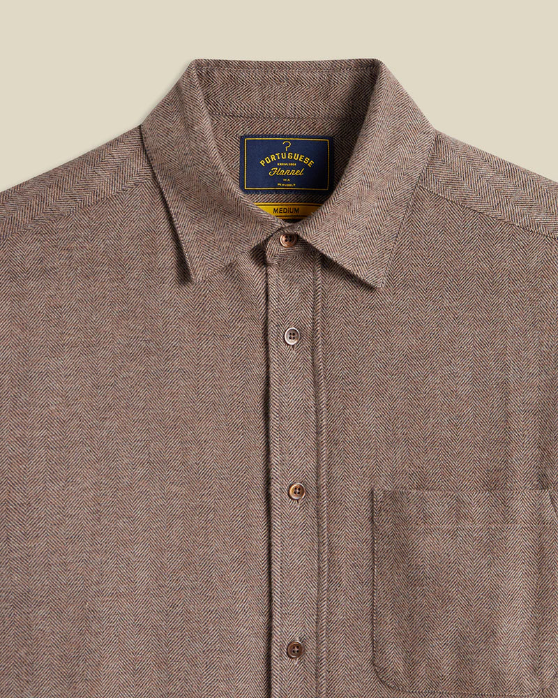 PORTUGUESE FLANNEL Espiga Brown Shirt