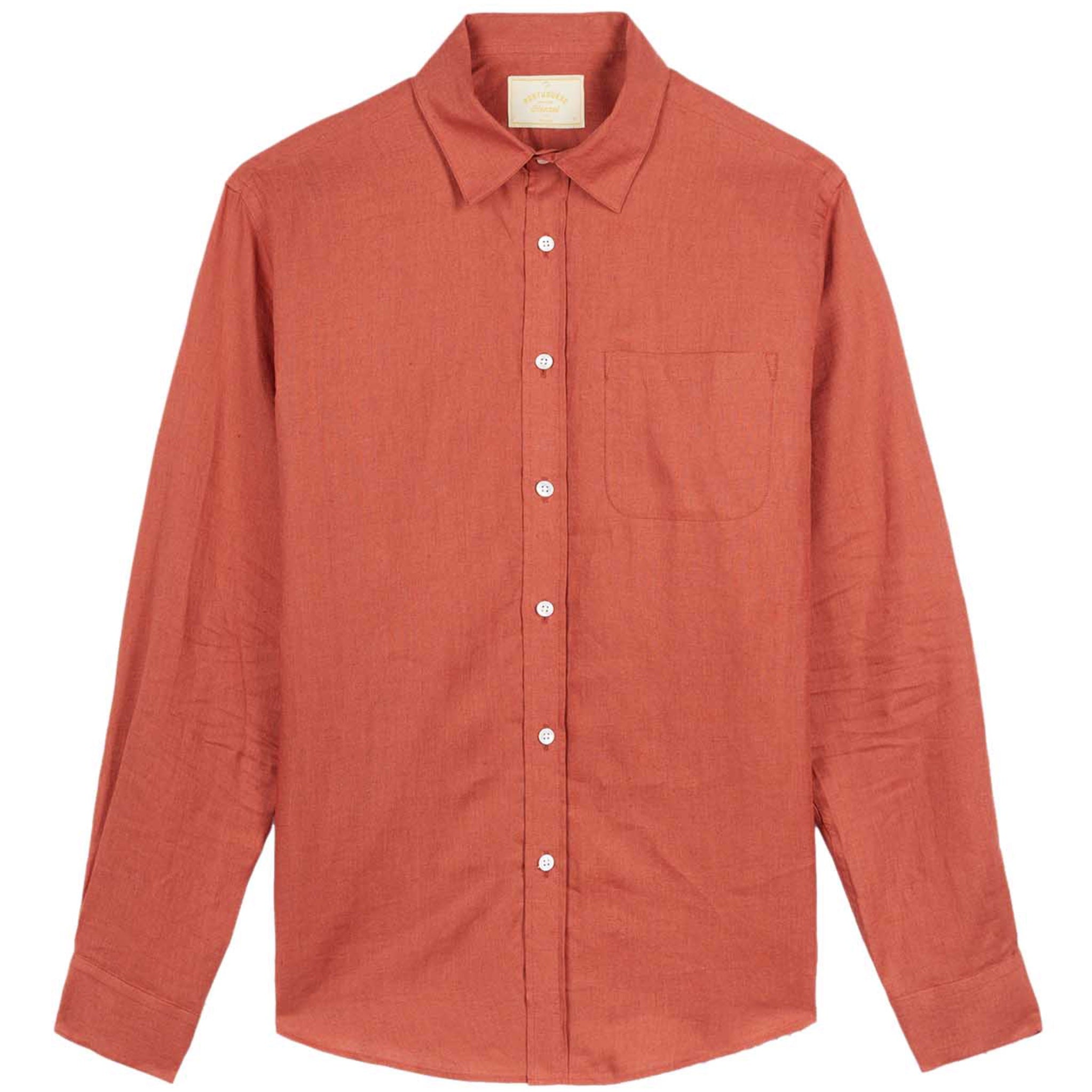 Camicia in FLANELLA PORTOGHESE Lino Terracotta 