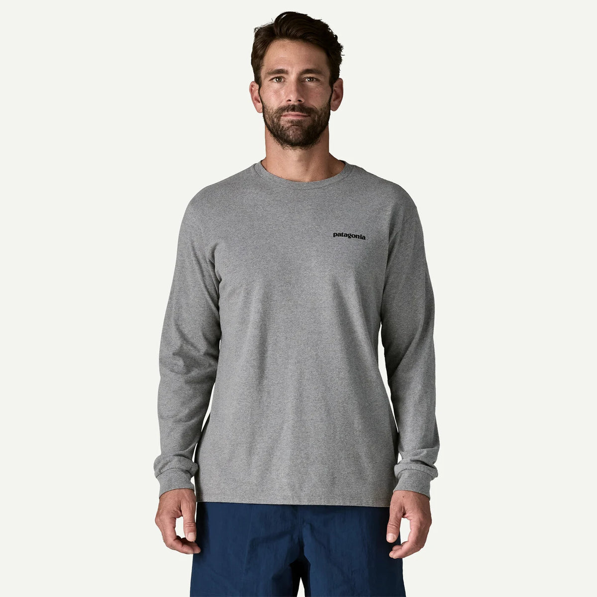 PATAGONIA Tee-shirt P-6 Logo Responsibili-Tee® à manches longues pour homme, coloris Gravel Heather
