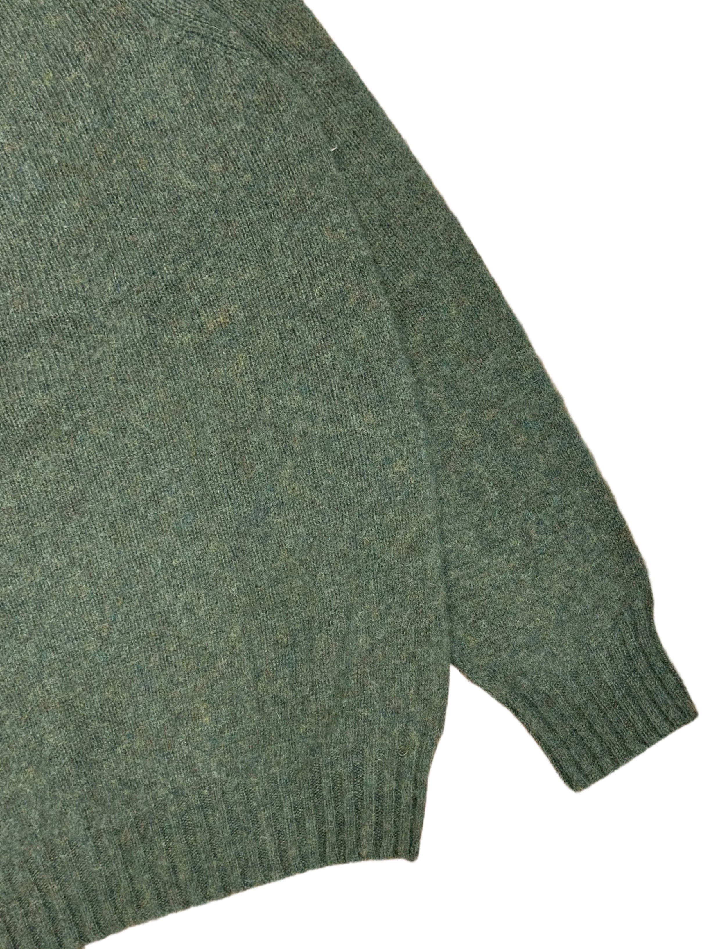 FRESH Sean Scottish Shaggy Wool Jumper In Jade