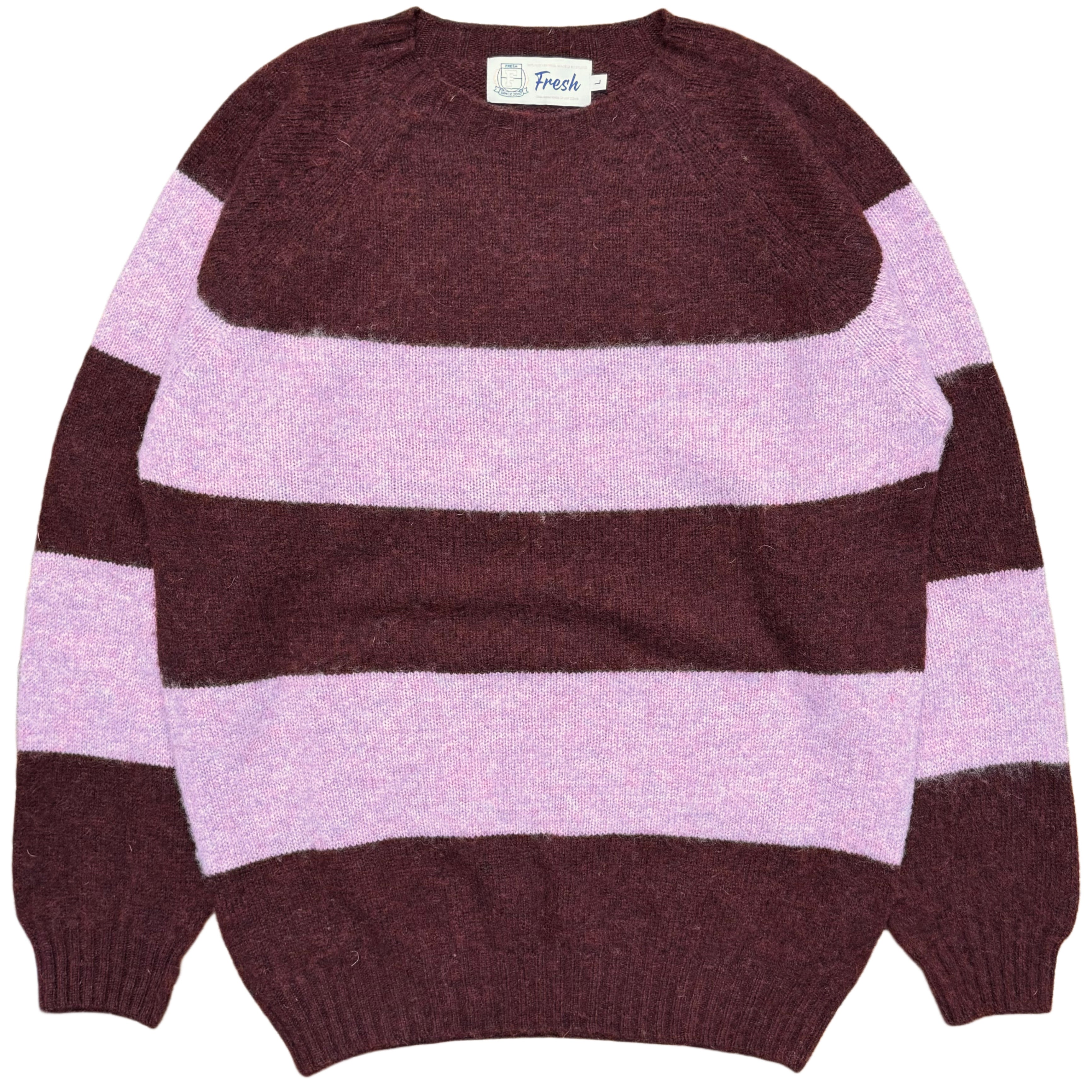 Maglione FRESH Sean in lana scozzese Shaggy in blocchi di colore Wizard Heather Rose