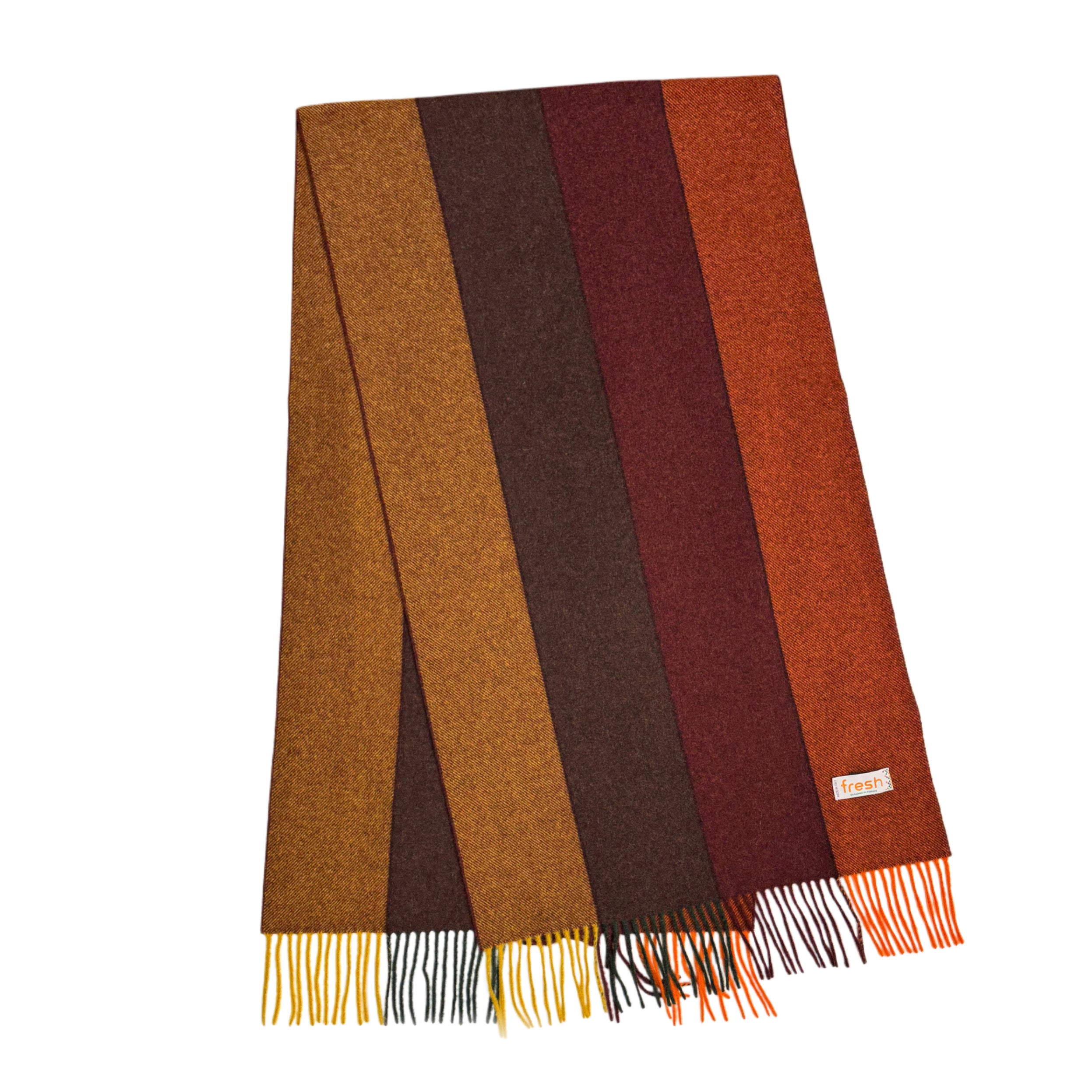 FRESH Striped Orange Wool Scarf