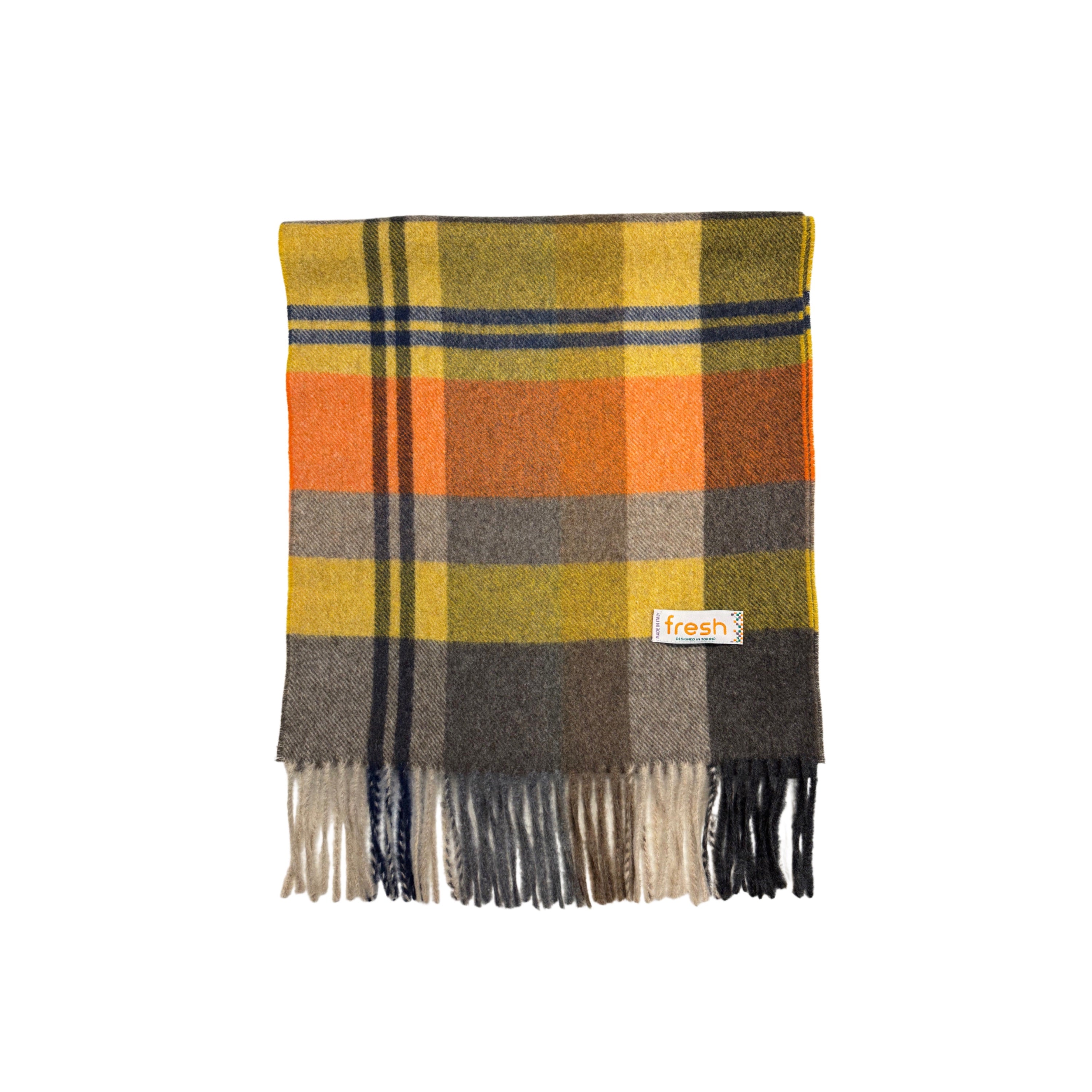 Sciarpa in lana tartan arancione FRESCO