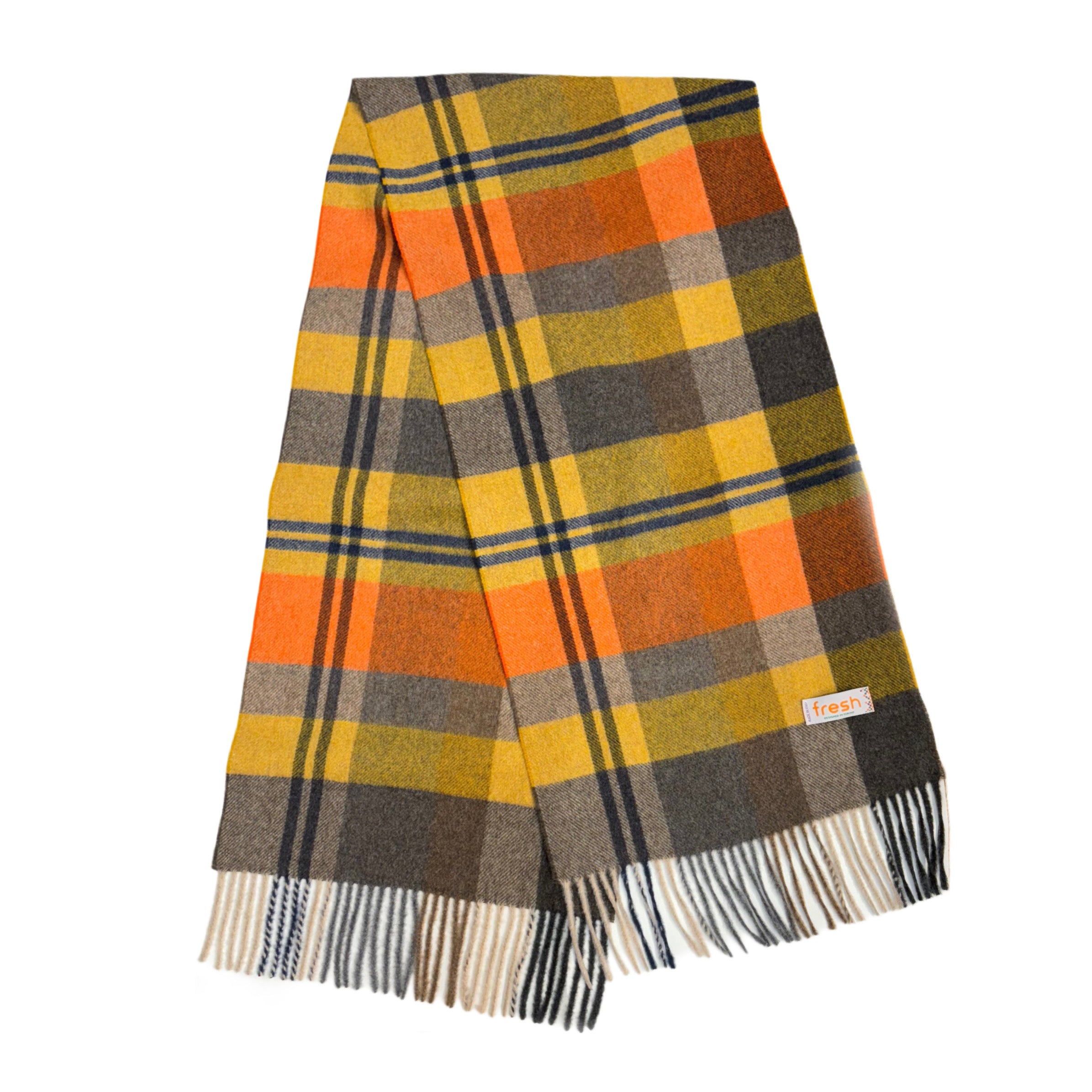 Sciarpa in lana tartan arancione FRESCO