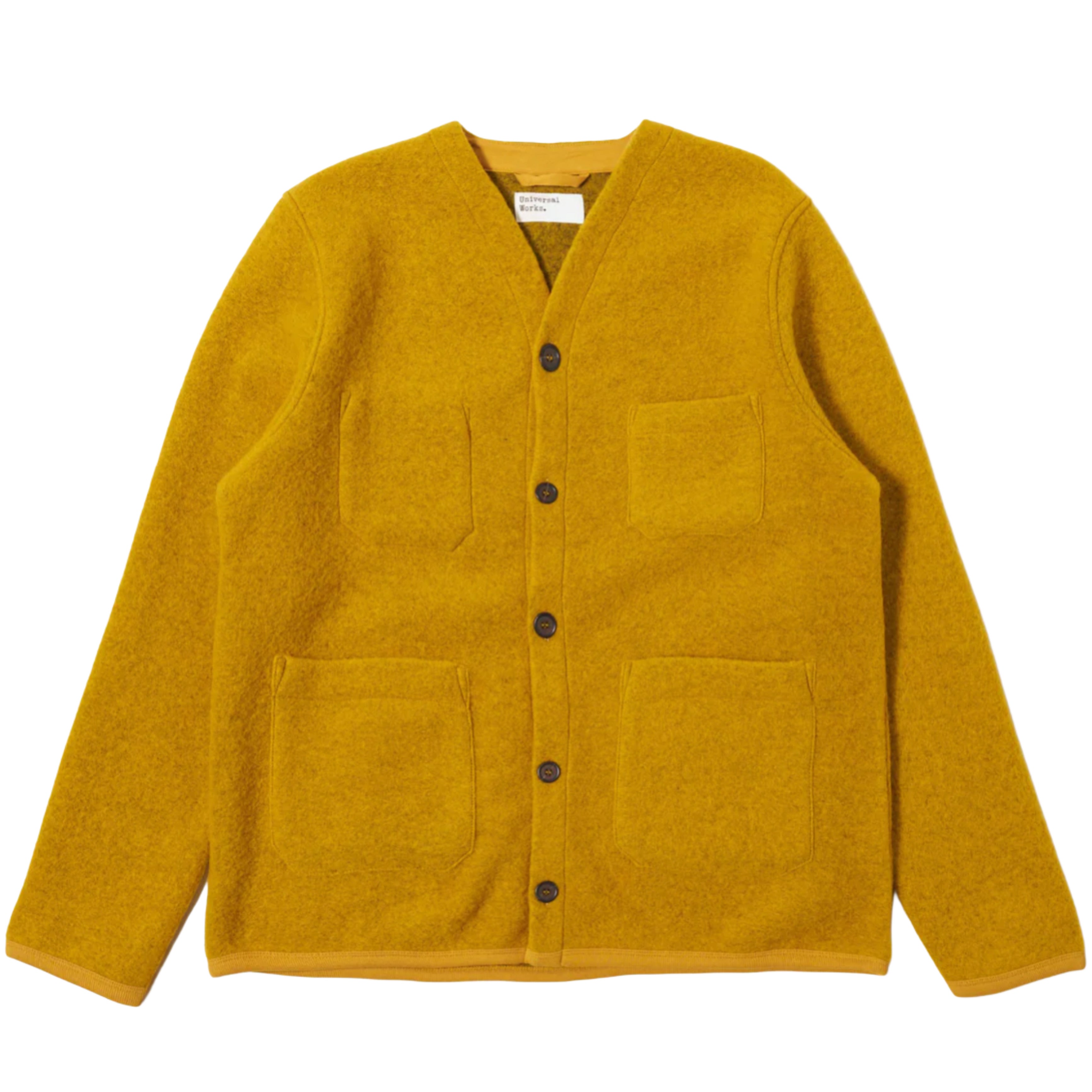 UNIVERSAL WORKS Yellow Wool Fleece Cardigan