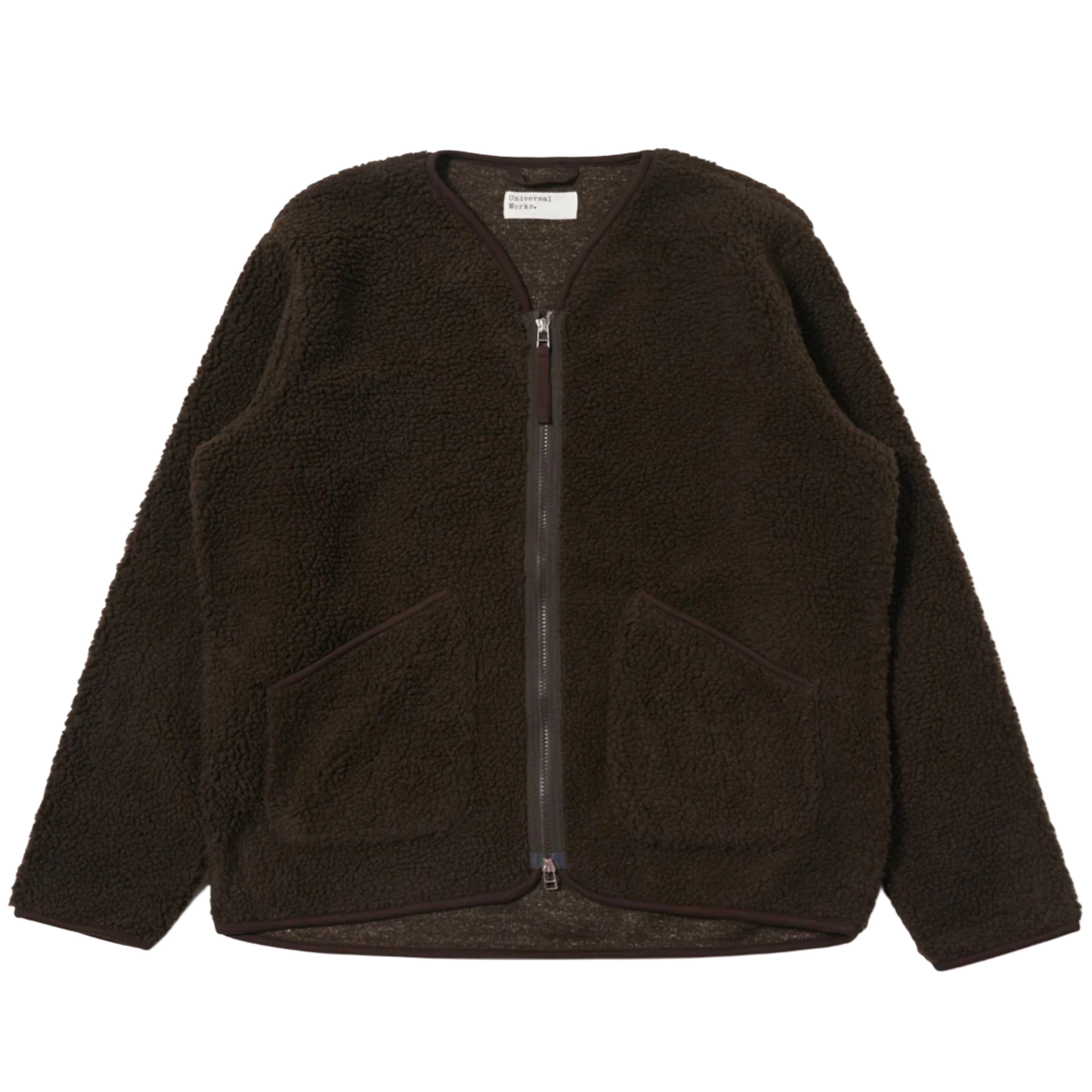 UNIVERSAL WORKS Brown Galaxy Fleece Zip Liner Jacket