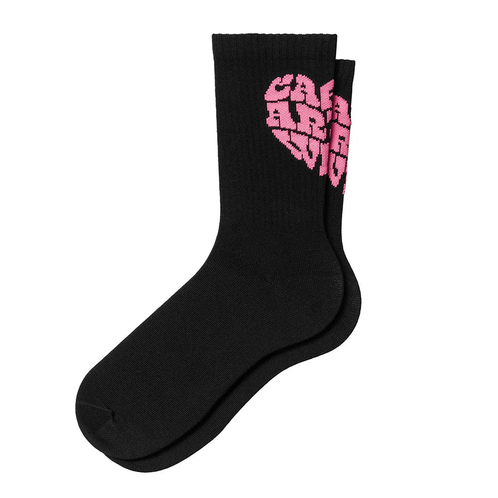 CARHARTT WIP Heartbreaker Socks Black Lumo Pink