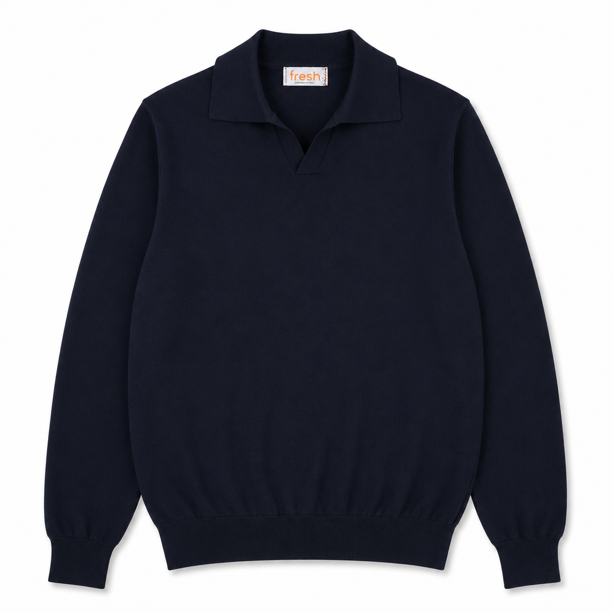 FRESH Morrissey Cotton Polo Shirt in Navy