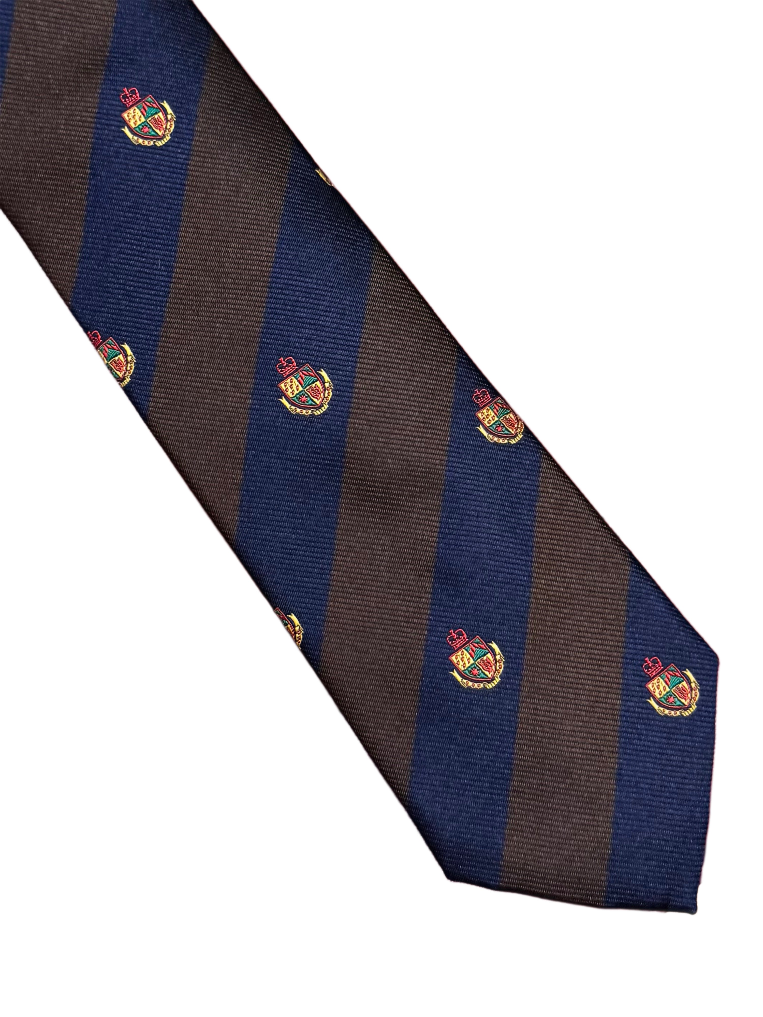 FRESH Spencer Silk Tie in Navy Brown