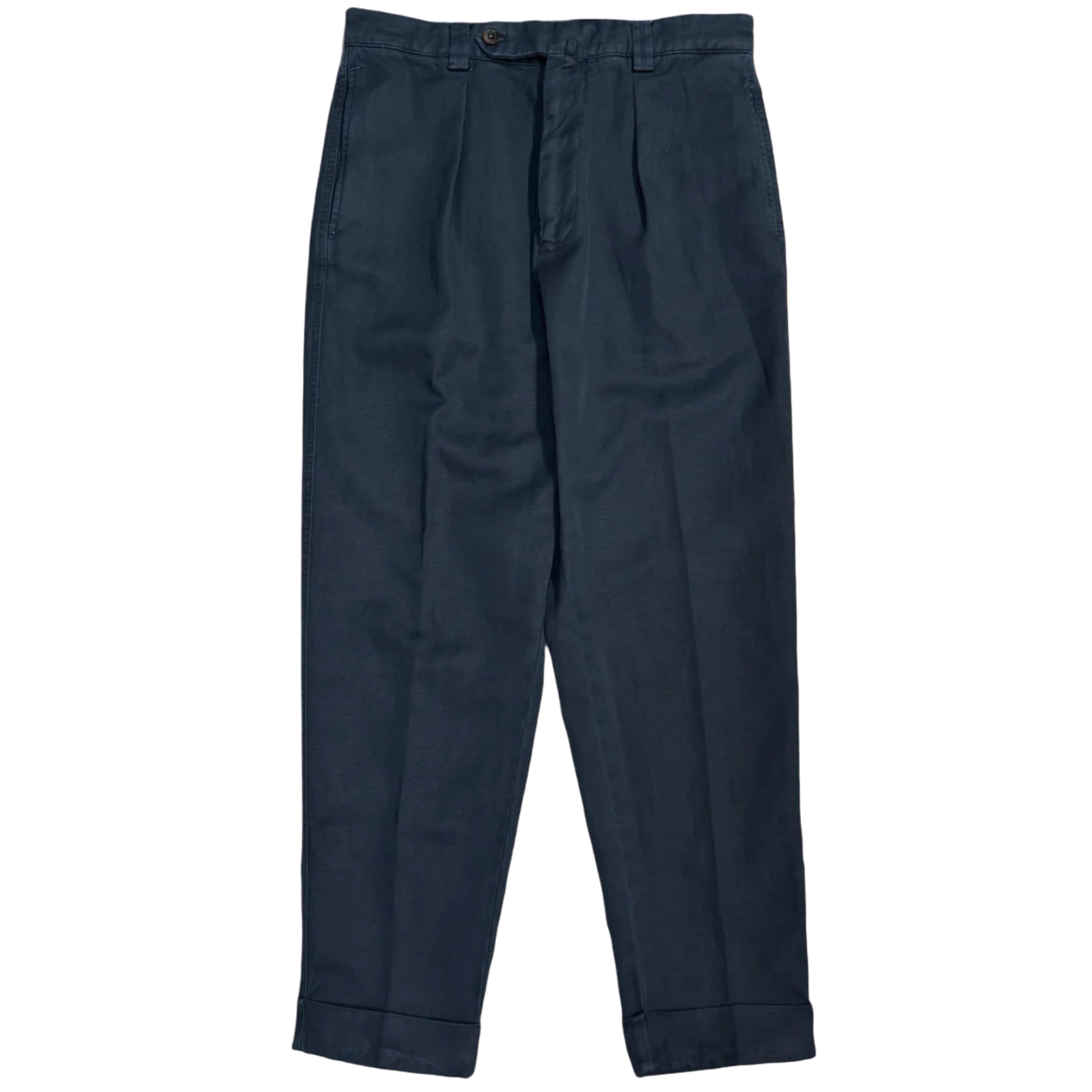 Pantaloni chino in cotone plissettato FRESH Camogli in blu navy