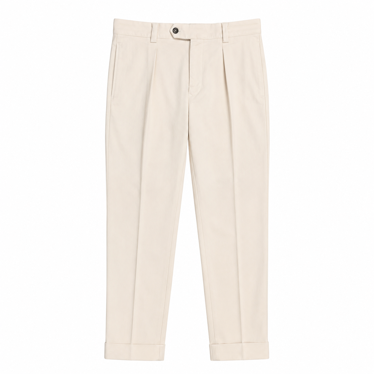 FRESH Camogli Moleskin Pleated Chino Pants In Old White
