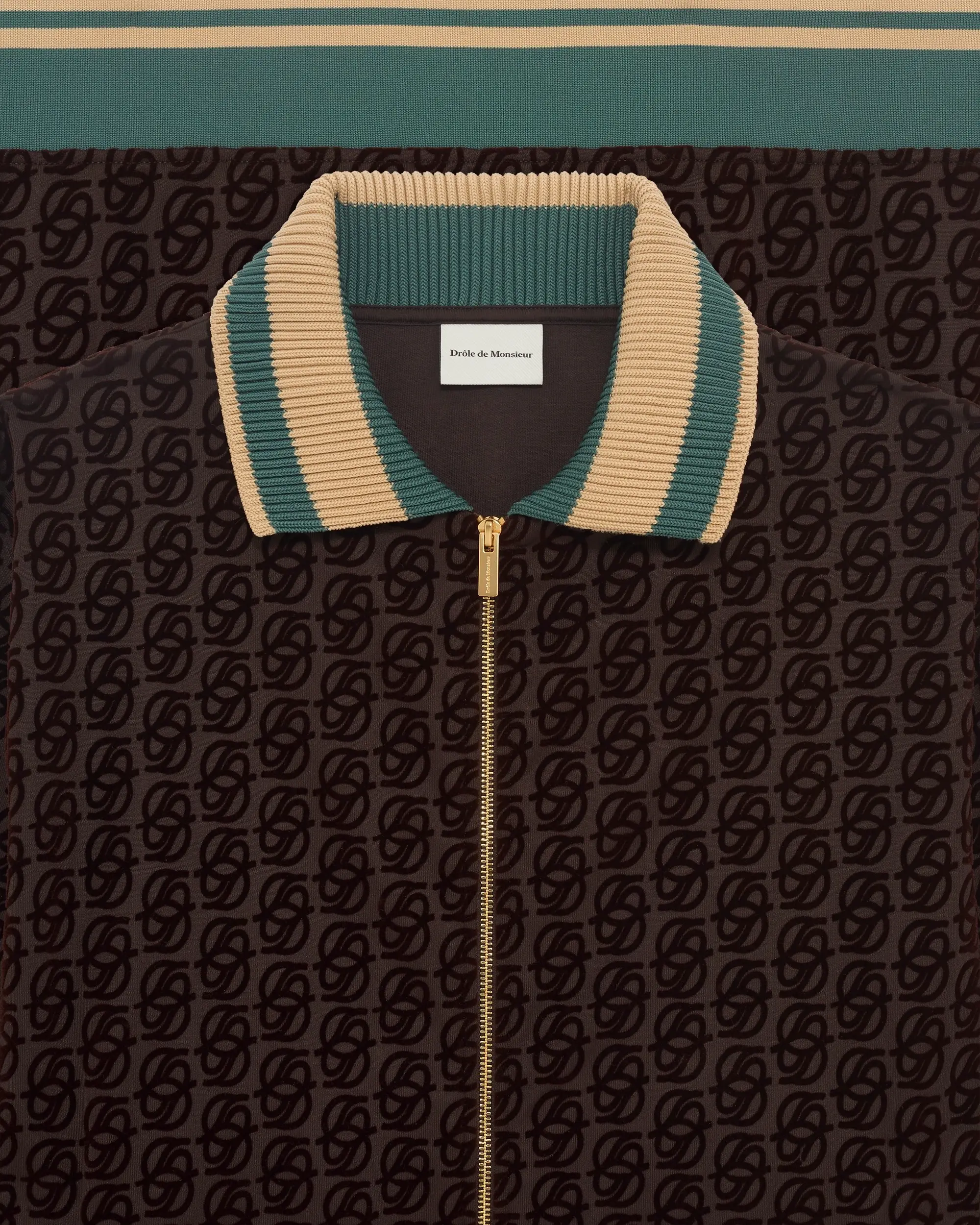 DRÔLE DE MONSIEUR La Track Jacket Monogramme Dark Brown