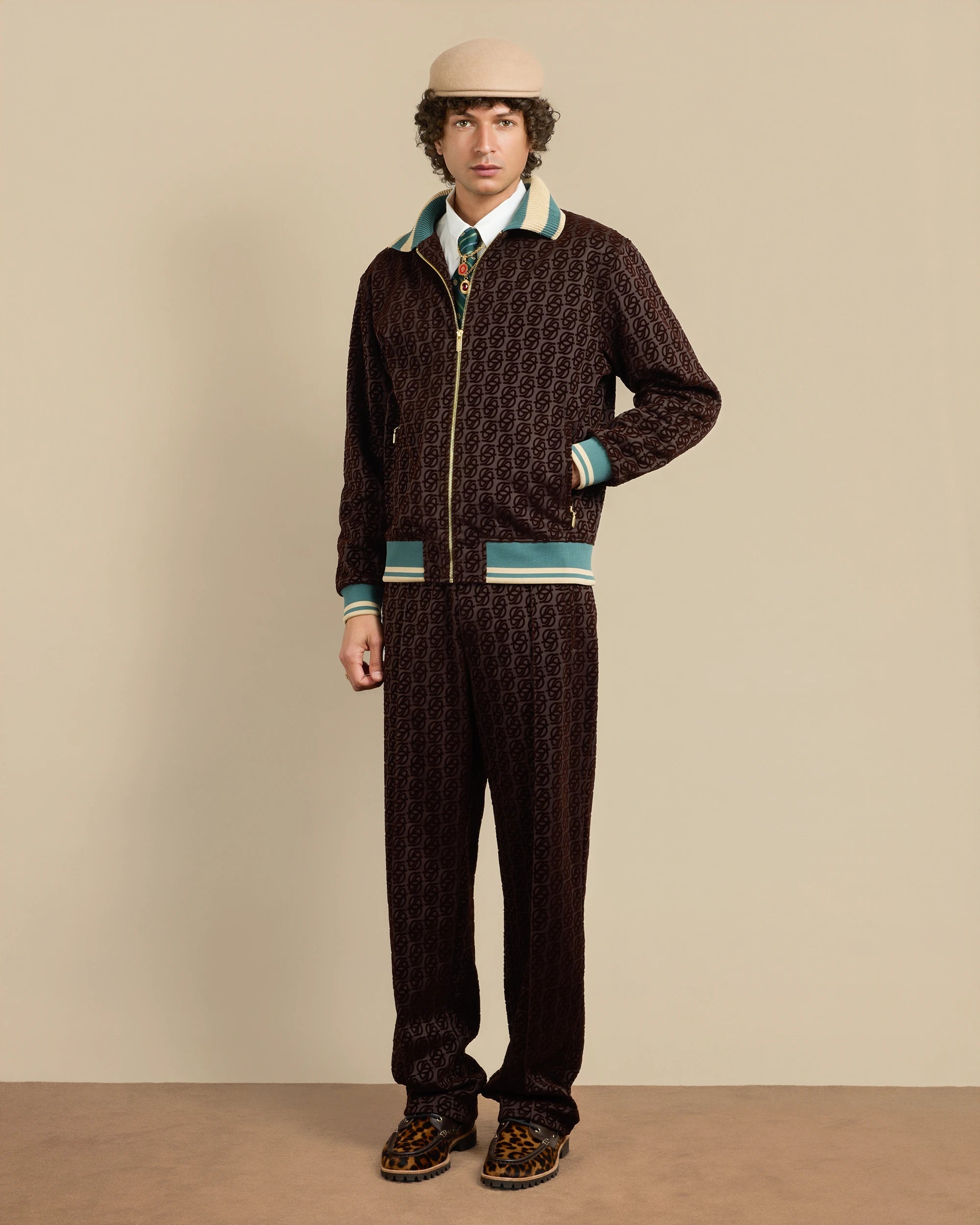 DRÔLE DE MONSIEUR La Track Jacket Monogramme Dark Brown