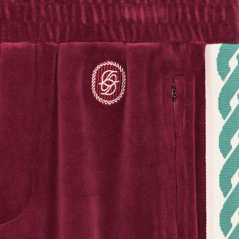 DRÔLE DE MONSIEUR Le Track Pants Velours Wine