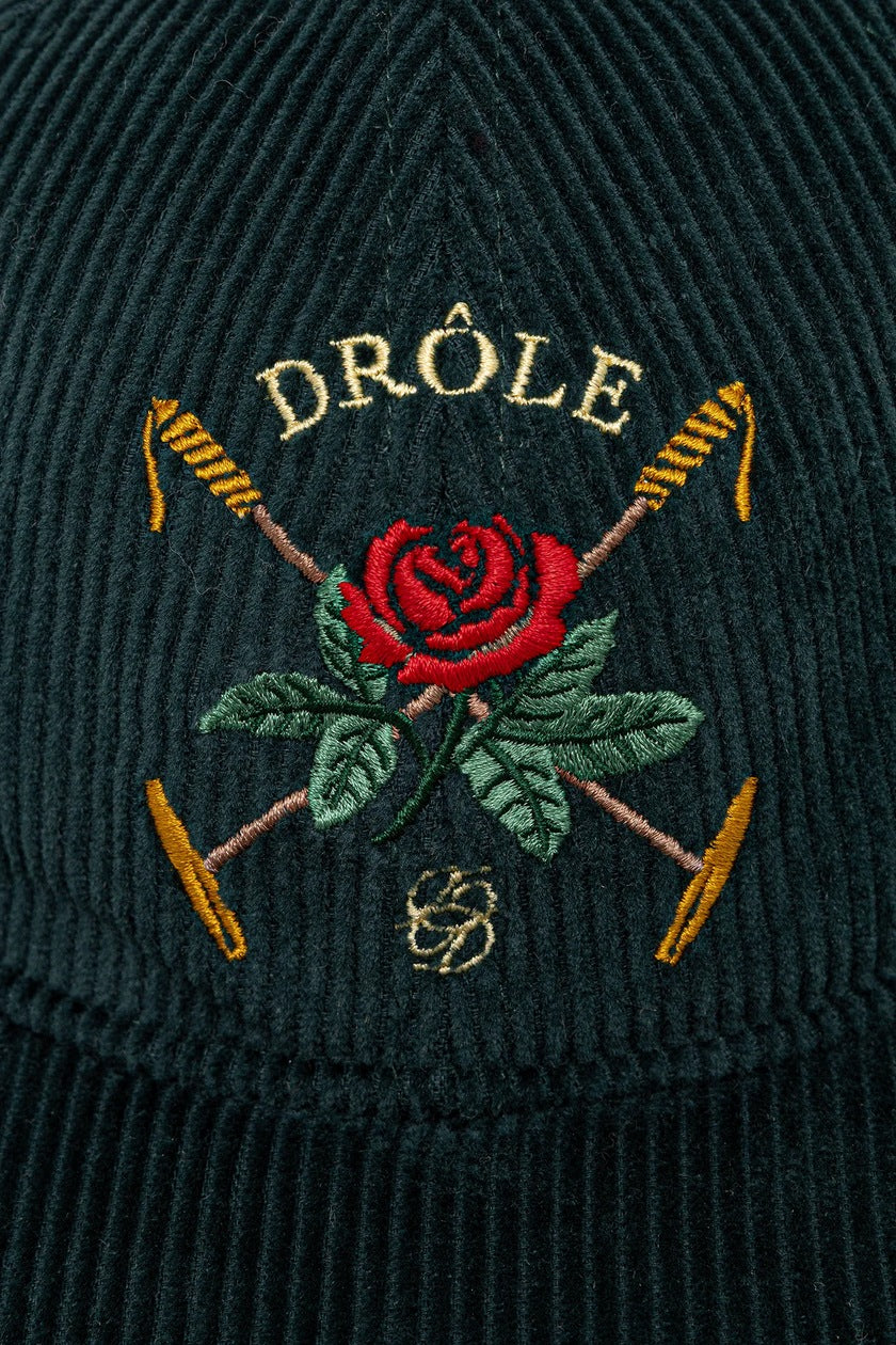 DRÔLE DE MONSIEUR La Casquette Velours Drôle Rose Dark Green