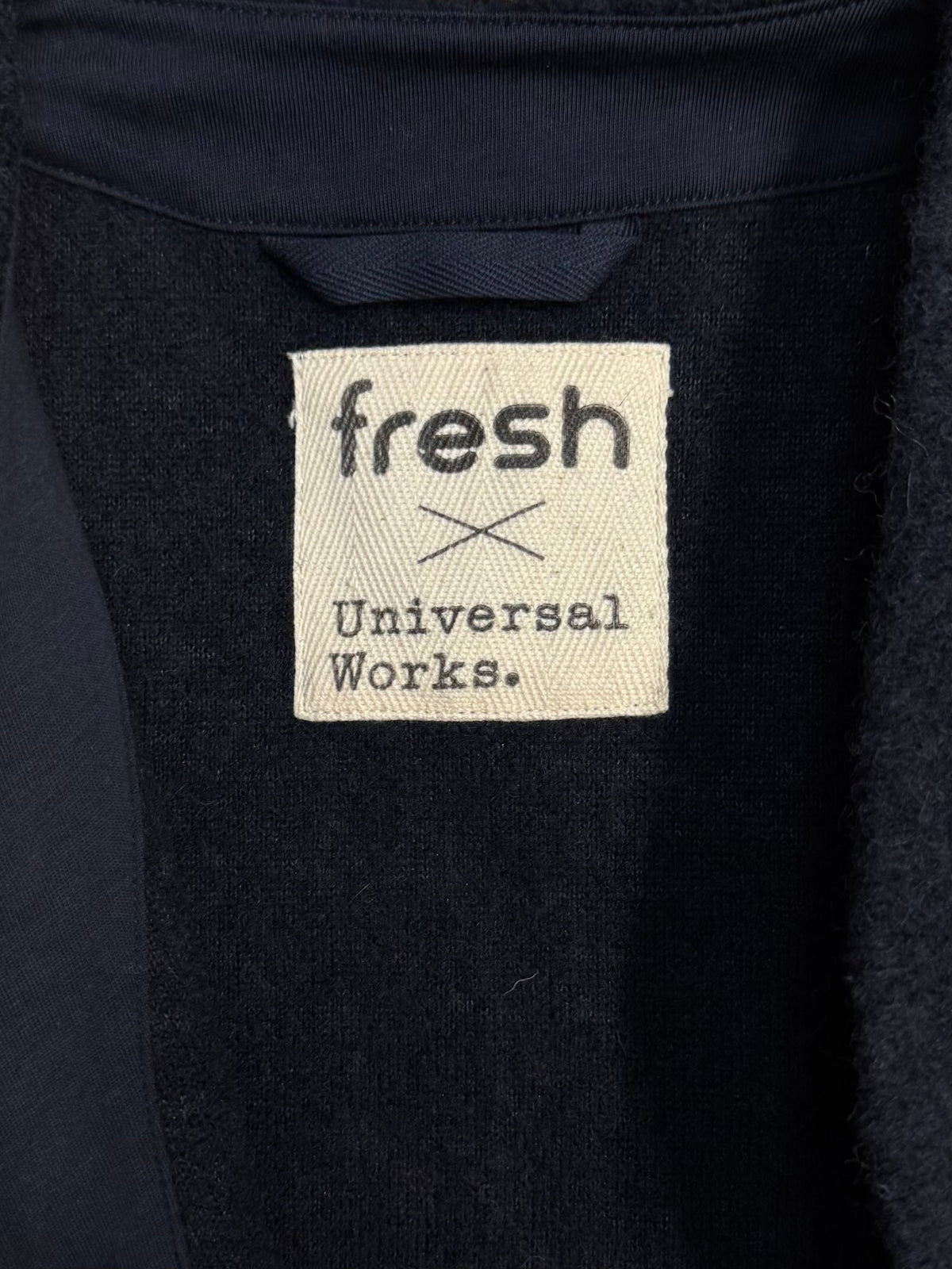 UNIVERSAL WORKS x Fresh Cardigan Wool Fleece Navy Bordeaux