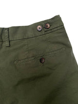 FRESH Cotton One-Pleat Shorts In Military Green