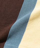 BEAMS PLUS Knit Polo Stripe Brown