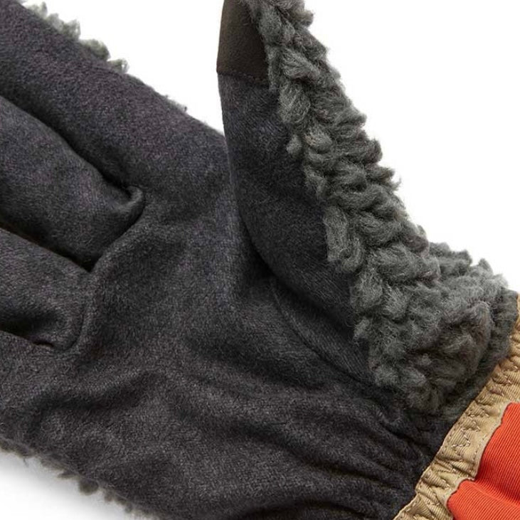 ELMER Teddy Gloves Wool Pile Khaki 5 Fingers EM353