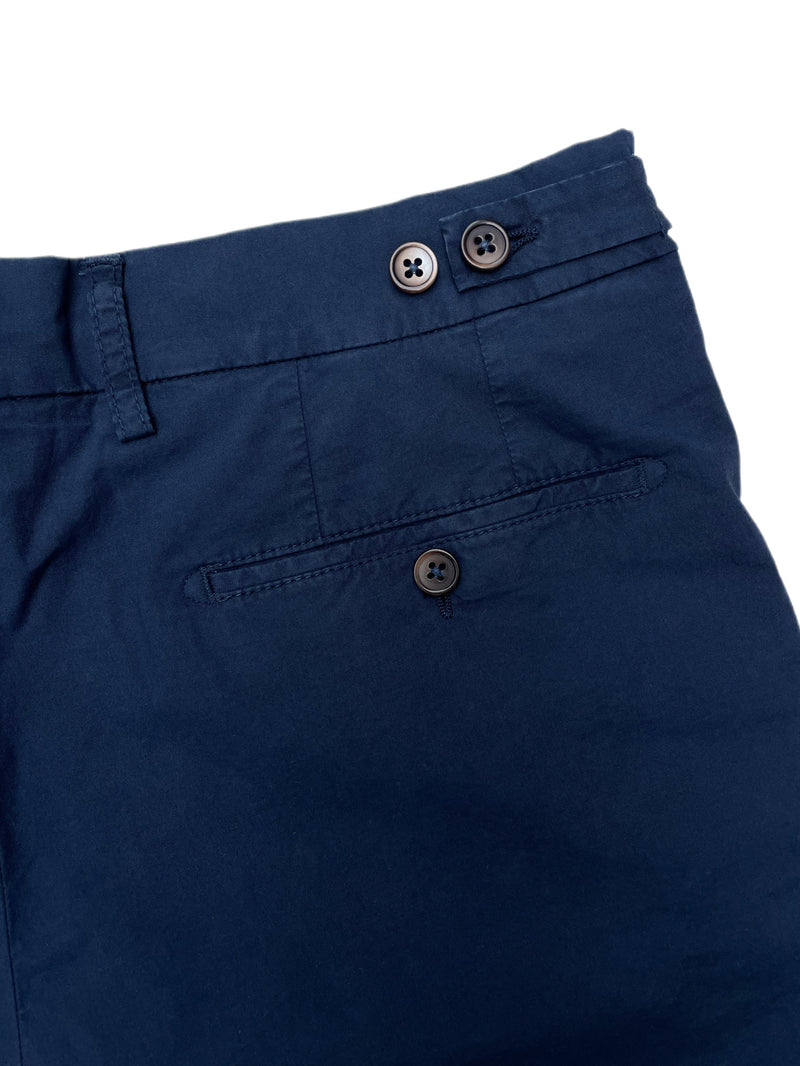 FRESH Cotton One-Pleat Shorts In Navy