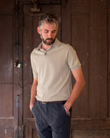 FRESH Extra Fine Crepe Cotton Knitted Polo In Sage