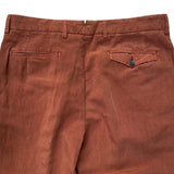 FRESH Lyocell Linen One-Pleat Chino Pants In Brick Red