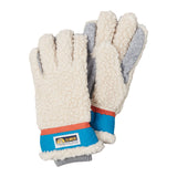 ELMER Teddy Gloves Wool Pile 5 Beige Blue 5 Fingers EM353