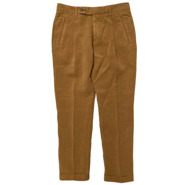 FRESH Lyocell Linen One-Pleat Chino Pants In Cumin