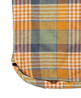 BEAMS PLUS B.D. Pullover Short Sleeve Indian Madras Check Orange