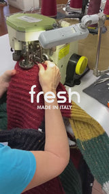 FRESH Issey Colorblock Crew Neck Wool Sweater