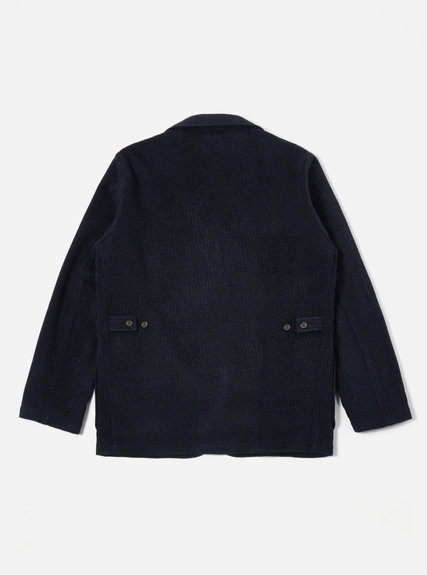 UNIVERSAL WORKS Five Pocket Jacket In Navy Marl Bristol Recycled Wool Mix