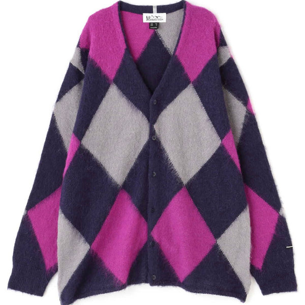 MANASTASH Aberdeen Kurtigan Cardigan Argyle Navy
