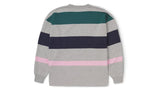 KARHU Uni Striped Sweatshirt Heather Grey / Roseate Spoonbill