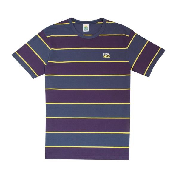 HIKERDELIC Wide Stripe Short Sleeve T-Shirt Navy / Purple