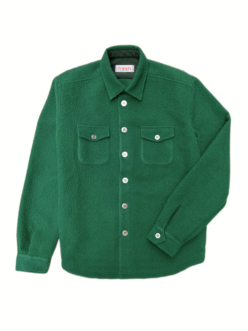 FRESH Casentino Wool Overshirt Green