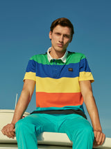 PAUL & SHARK Striped Organic Cotton Polo Navy